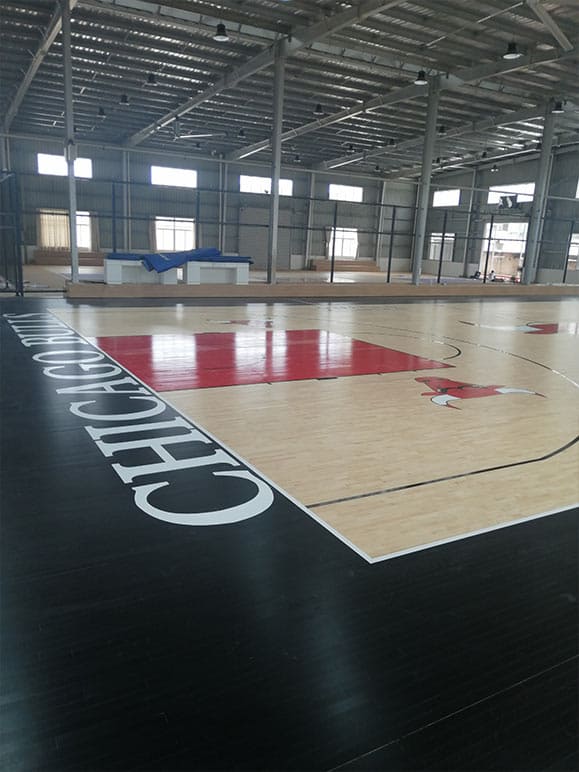 篮球馆木地板彩漆