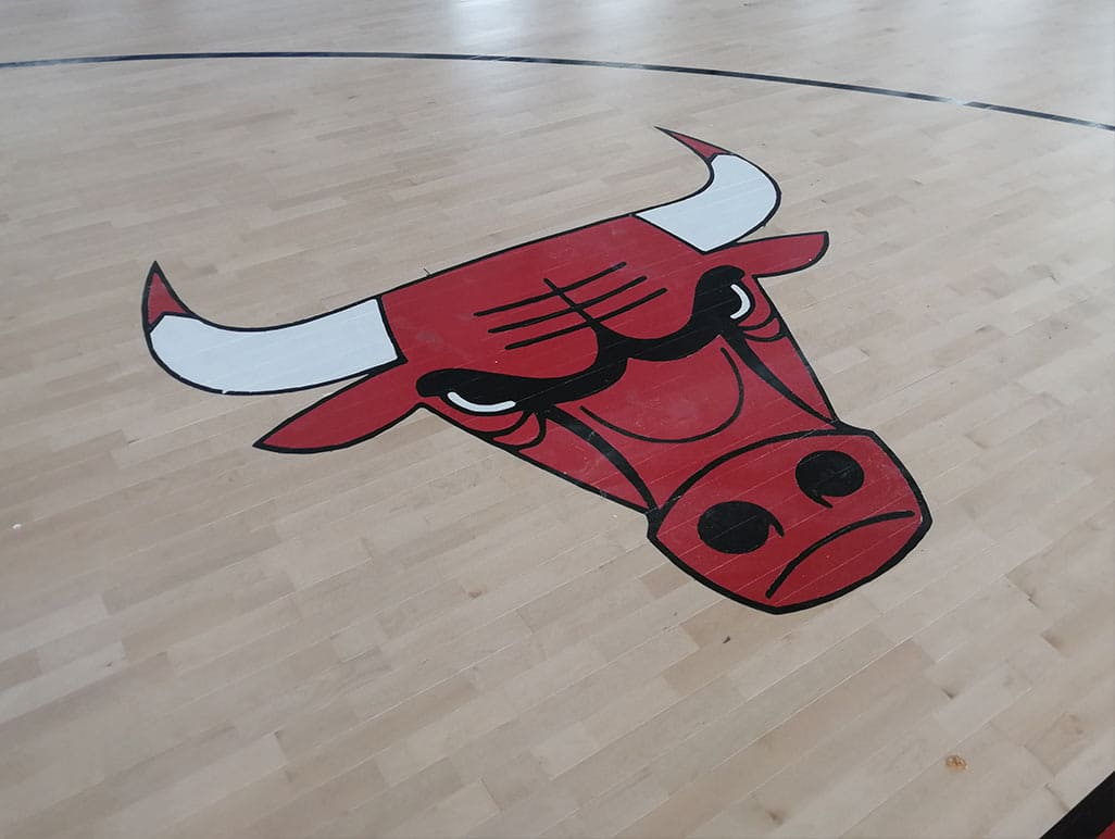 篮球馆木地板彩漆