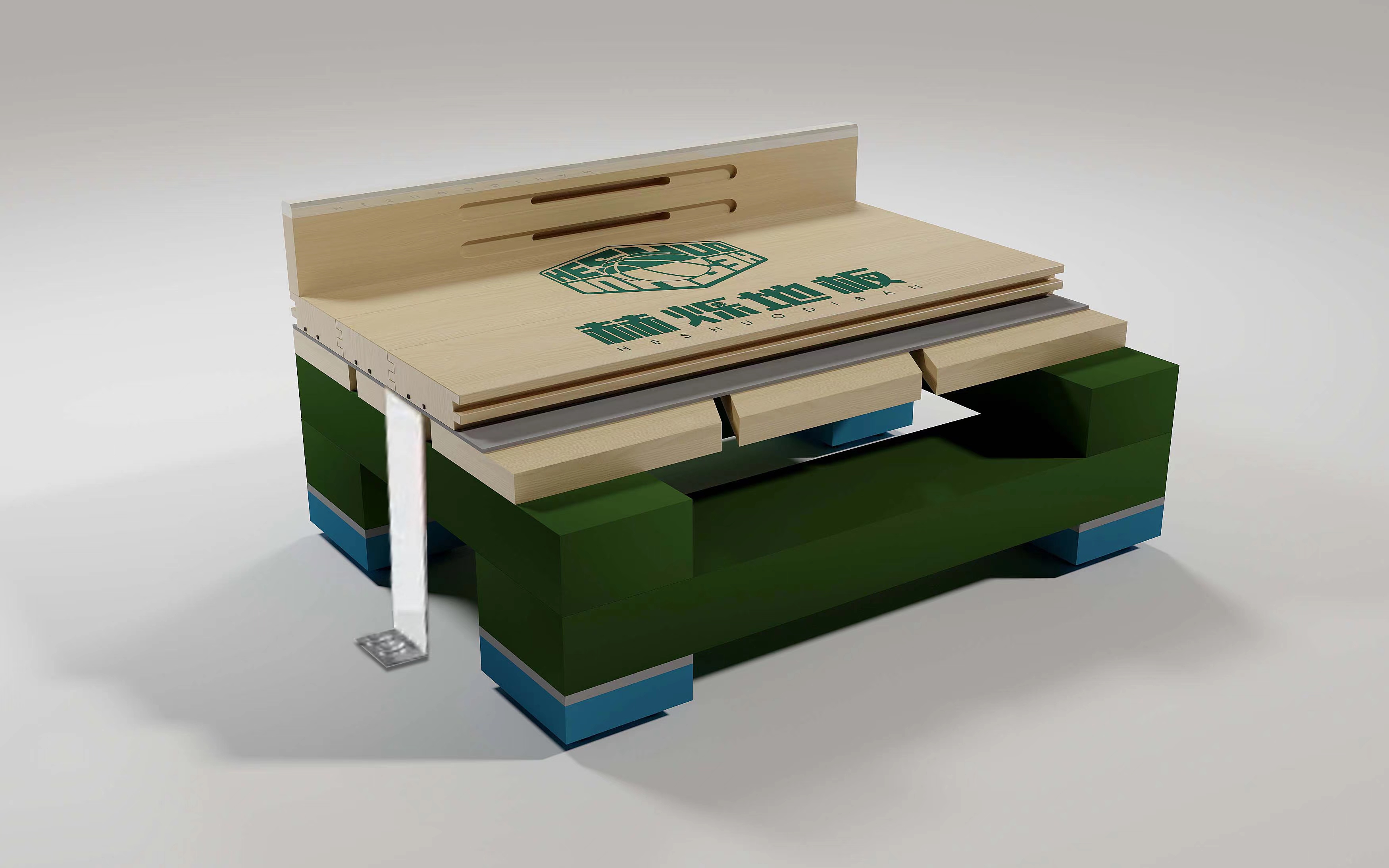 双层龙骨毛板斜铺固定式